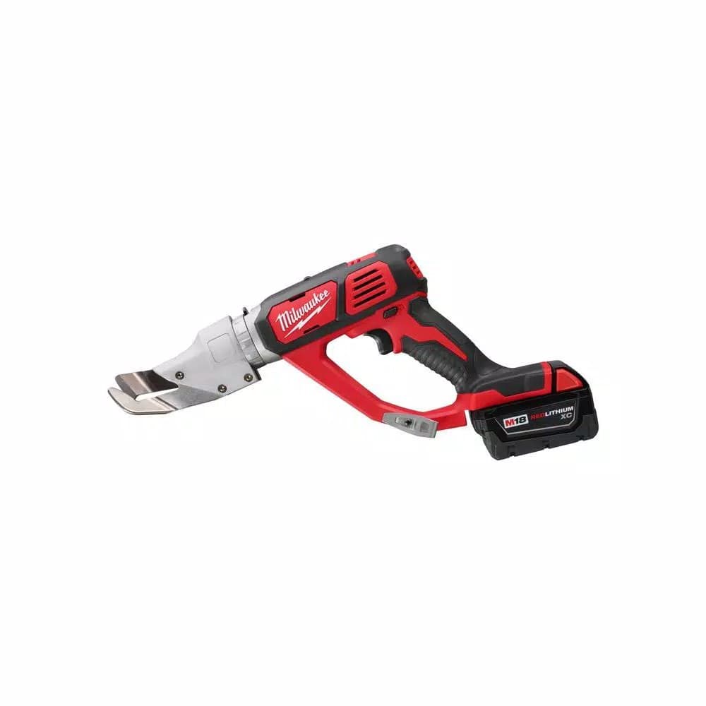 Milwaukee M18 18-Gauge Single Cut Metal Shear Kit with (2) 3.0 Ah Batteries and Charger