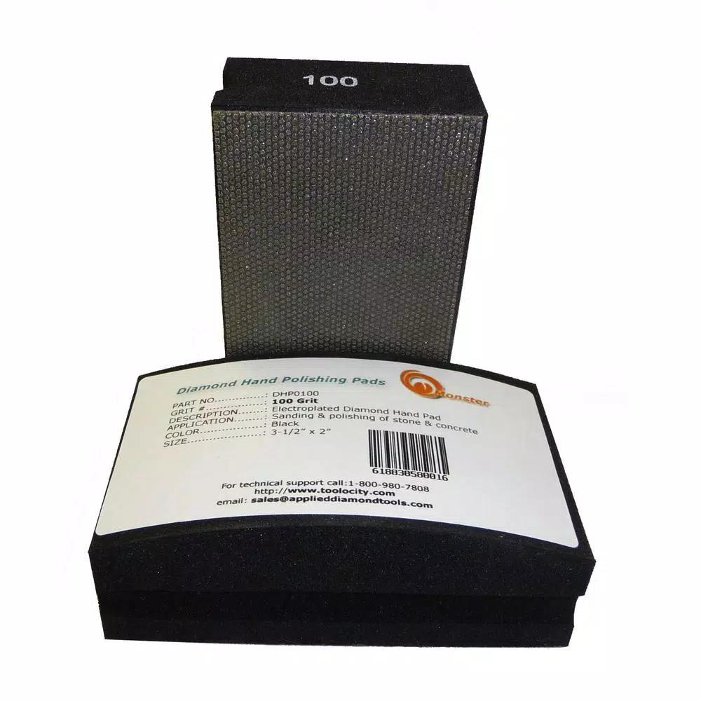 Monster Diamond Hand Polishing Pads Block Type 7-Set for Granite, Marble, and Concrete