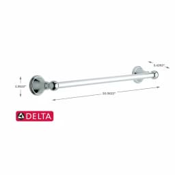 Delta Crestfield 18 in. Chrome Towel Bar, Modern Zinc Die Cast Single Towel Bar thumbnail 4