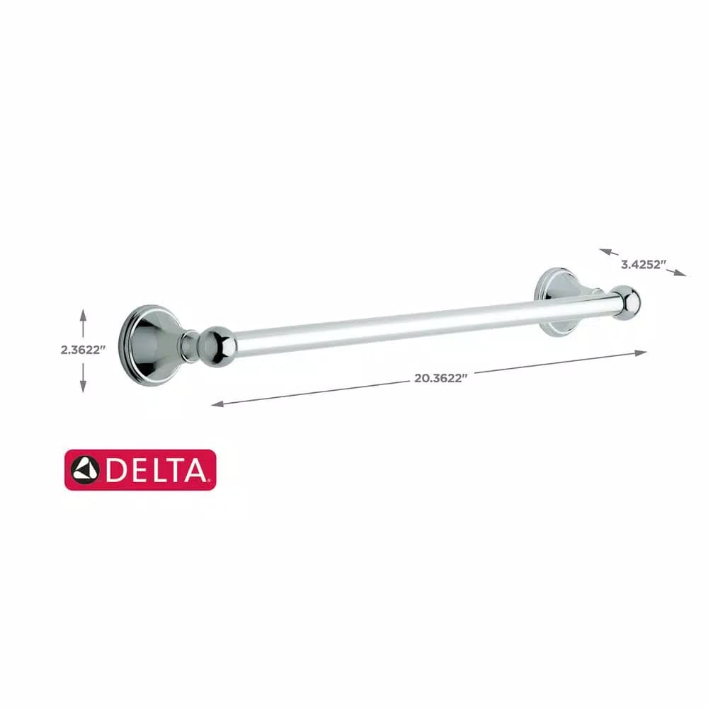 Delta Crestfield 18 in. Chrome Towel Bar, Modern Zinc Die Cast Single Towel Bar