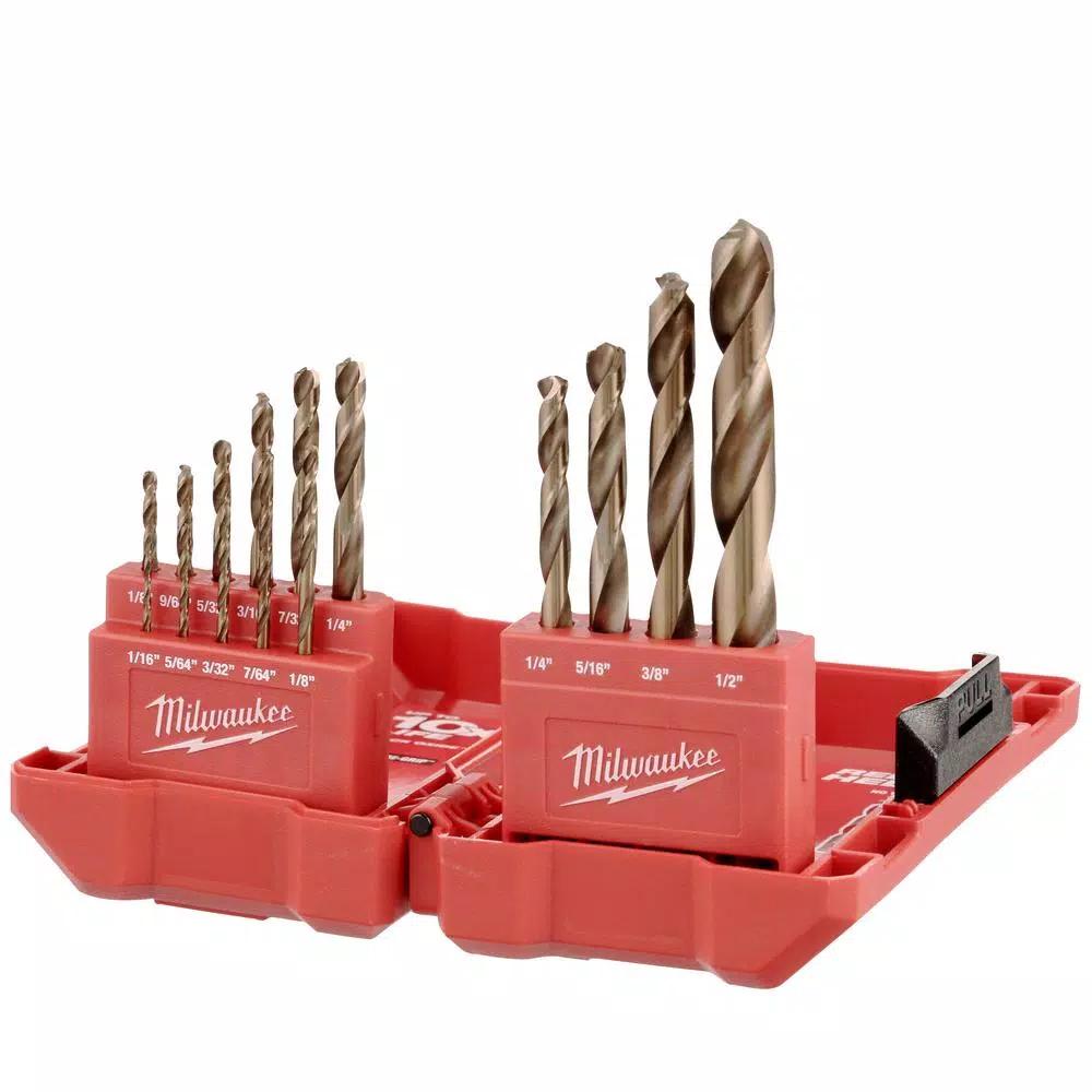 Milwaukee SHOCKWAVE Titanium Step Bit & Cobalt RED HELIX Drill Bit Set, 18-Piece