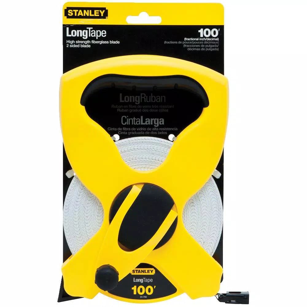 Stanley 100 ft. x 1/2 in. Fiberglass Long Tape Measure with High-Impact ABS Case