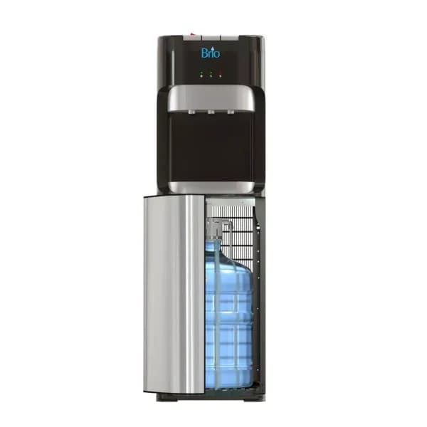Brio Essential Series Bottom Loading Water Dispenser, Tri-Temp Hot/Cold/Room Temp, Black & Stainless Steel