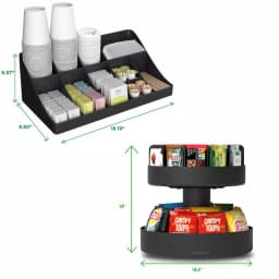 Mind Reader Black Coffee Condiment and Snack Organizer Station with Lazy Susan thumbnail 7