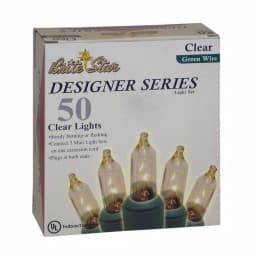Brite Star 50-Light Clear Incandescent Mini Bulb String Lights, Green Wire, Box of 2 thumbnail 2
