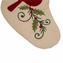 Glitzhome 21 in. Red Cardinal Embroidered Christmas Stockings, Polyester & Linen Blend (2-Pack) thumbnail 5
