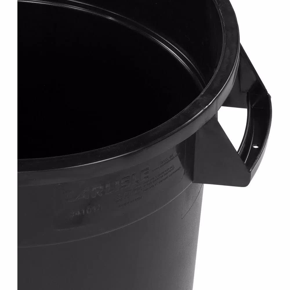 Carlisle Bronco 55 Gallon Black Round Heavy Duty Trash Can (2-Pack)