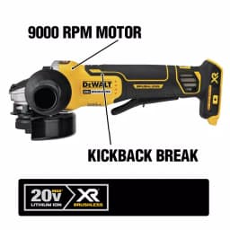 DEWALT 20V MAX XR Brushless 4-1/2 in. Paddle Switch Angle Grinder with Kickback Brake (Tool Only) thumbnail 2