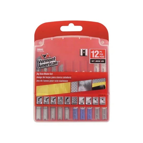 Vermont American 12-Piece U-Shank Jig Saw Blade Set for Wood and Metal