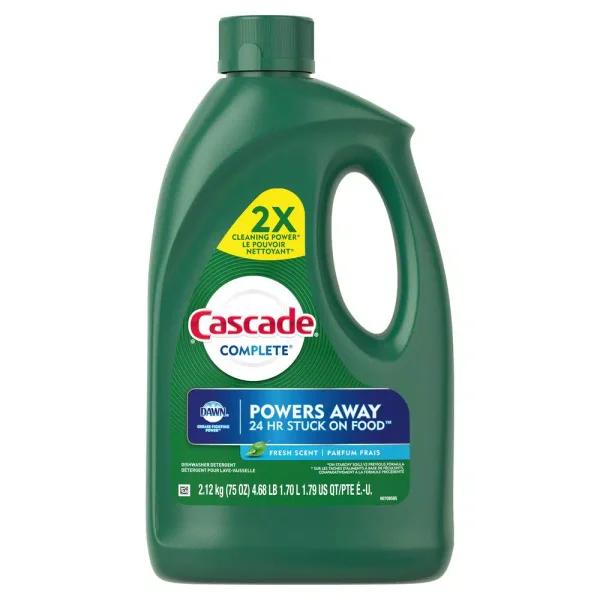 Cascade Complete Dishwasher Gel with Dawn, Fresh Scent, 75 oz.