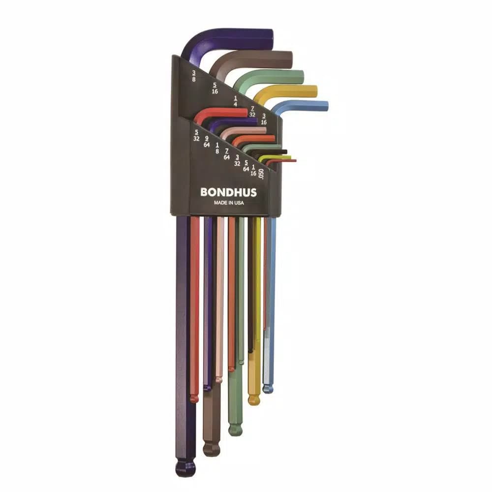 Bondhus 13-Piece Ball End L-Wrench Set with ColorGuard Finish, SAE