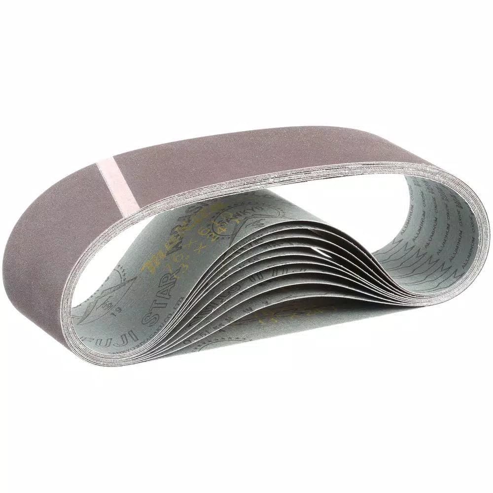 Makita 3 in. x 24 in. 120-Grit Aluminum Oxide Abrasive Belts, 10-Pack