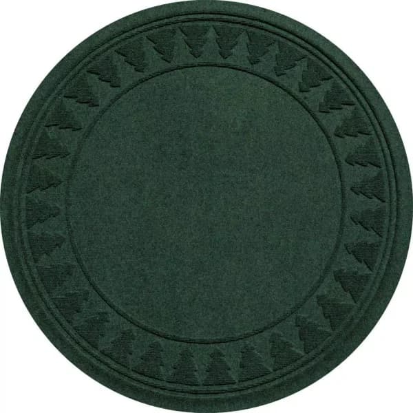 Bungalow Flooring WaterHog Aqua Shield Evergreen 35 in. Round Pine Trees Christmas Tree Mat