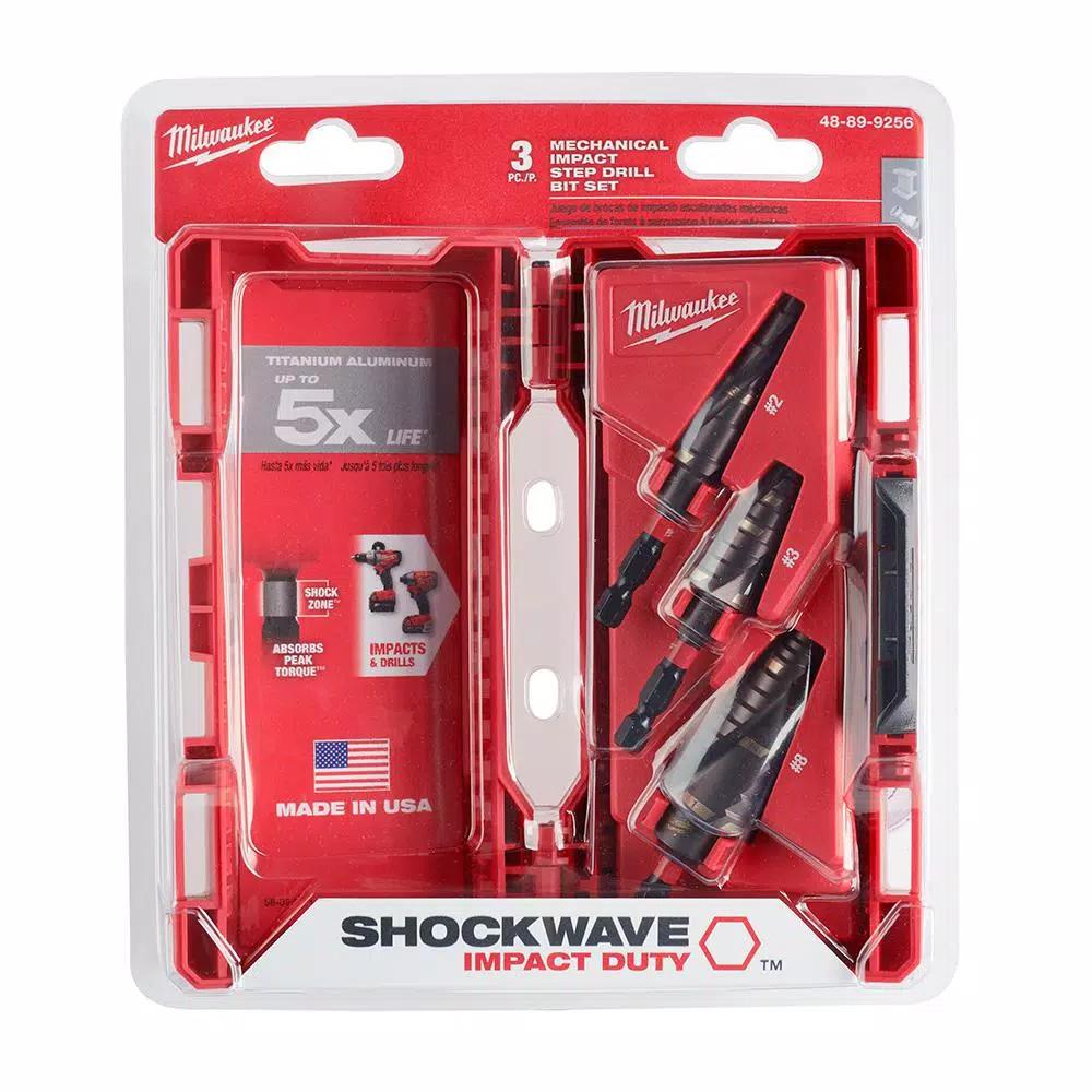 Milwaukee SHOCKWAVE Impact Duty Titanium Step Bit Kit, 3-Piece