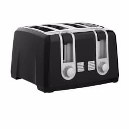 BLACK+DECKER 4-Slice Black Extra-Wide Slot Toaster with Browning Control and Dual Control Panels thumbnail 1