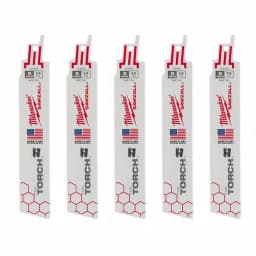 Milwaukee TORCH 6 in. 14 TPI Metal Cutting Reciprocating Saw Blades, Bi-Metal, 5-Pack thumbnail 1