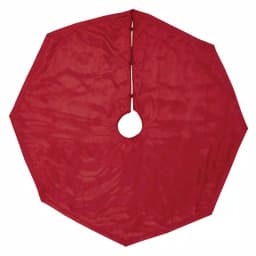 VHC Brands 48 in. Yule Christmas Red Glam Decor Tree Skirt with Gold Embroidered Paisley thumbnail 2