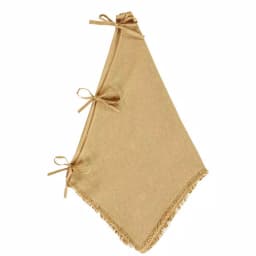 VHC Brands 48 in. Burlap Natural Tan Farmhouse Christmas Tree Skirt with 8-Point Star Design thumbnail 4