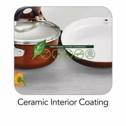 Tramontina Style Ceramica 10-Piece Nonstick Cookware Set, Metallic Copper thumbnail 4
