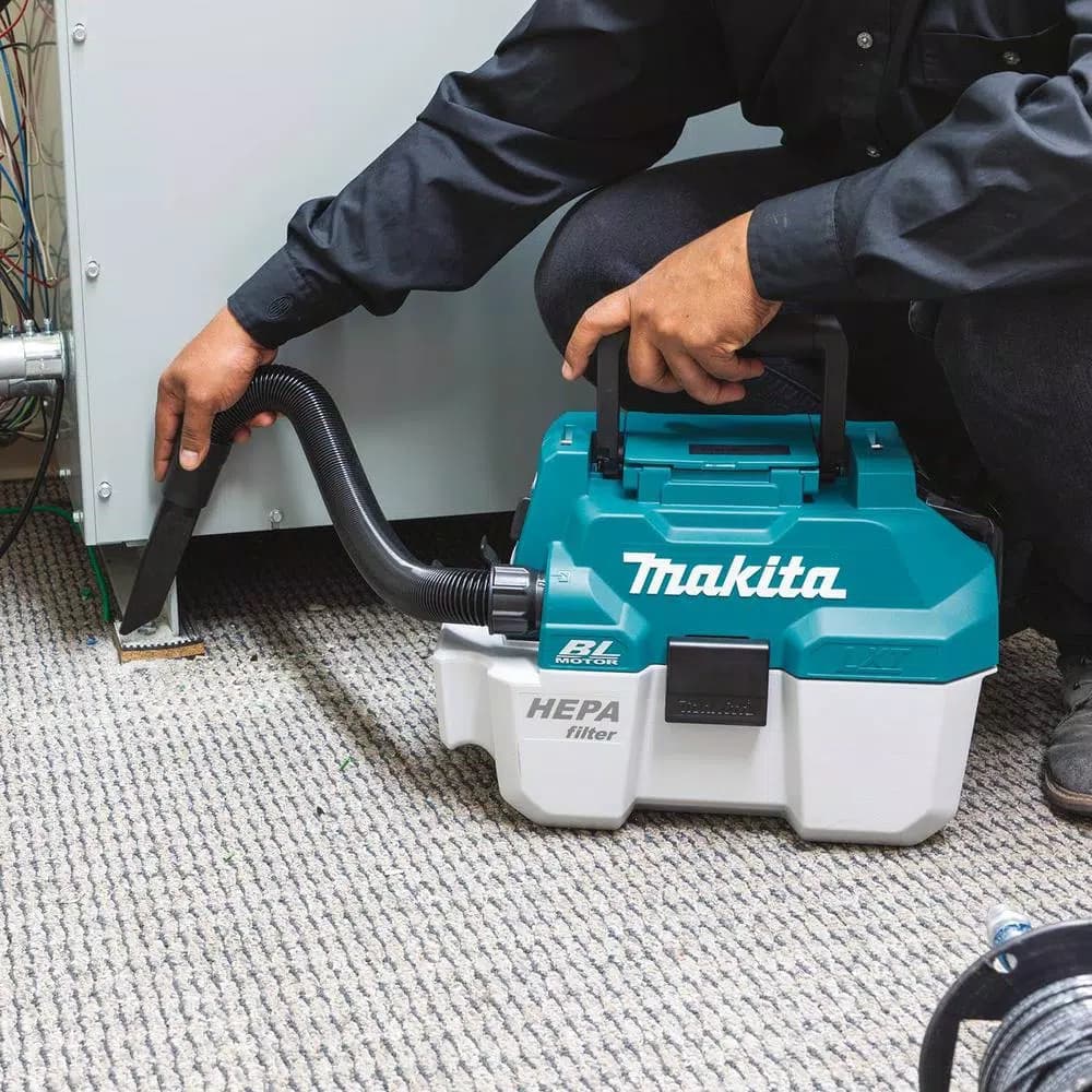 Makita 18V LXT Brushless Angle Grinder, Impact Wrench & 2 Gal. Vacuum Combo Kit with 5.0Ah Battery & Charger