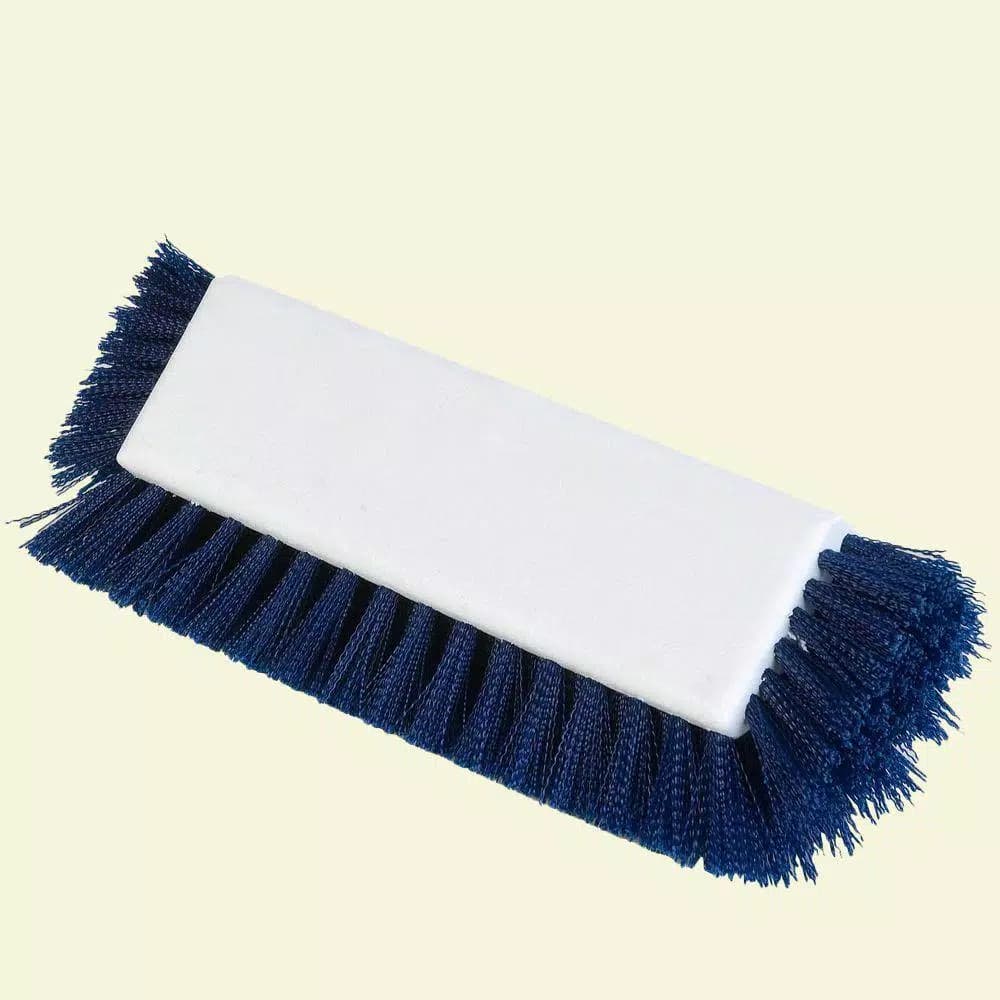 Carlisle 10 in. Blue Hi-Lo Scrub Brush with End Bristles, Medium Stiff Polypropylene (Case of 12)