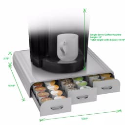 Mind Reader Anchor 36-Capacity Silver K-Cup Storage Drawer for Keurig Coffee Makers thumbnail 4