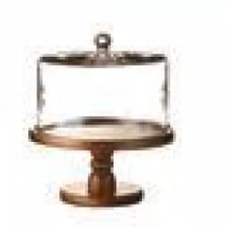 American Atelier Madera Clear Glass Pedestal Cake Plate with Dome, 11.8 in. Diameter thumbnail 3
