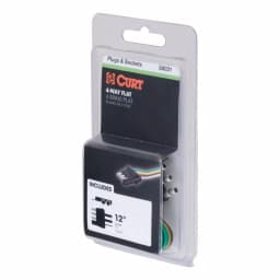 CURT 4-Way Flat Trailer Connector Plug with 12" Color-Coded Wires thumbnail 4