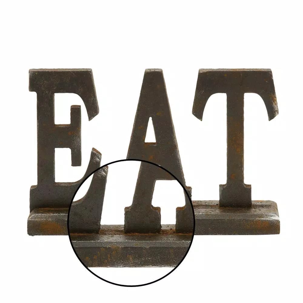 LITTON LANE Home and Hearth 12 in. x 8 in. EAT Wood Sign - Rustic Kitchen Decor