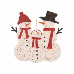 Glitzhome 29.92 in. Rusty Metal Snowman Family Christmas Yard Stake and Wall Decor thumbnail 2