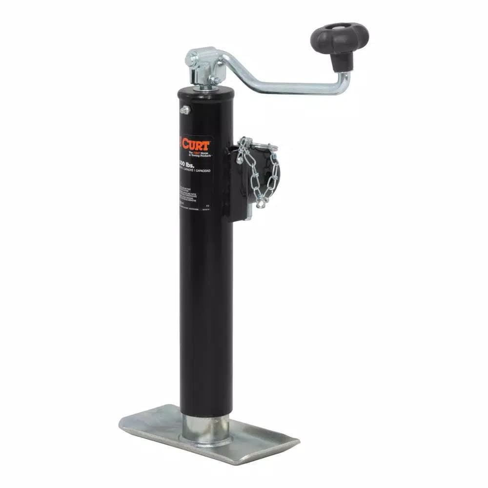 CURT Pipe-Mount Swivel Trailer Jack with Top Handle, 5,000 lbs. Capacity, 10 in. Travel