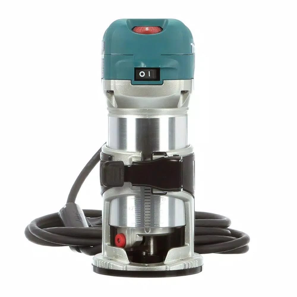 Makita 1-1/4 HP 6.5 Amp Corded Compact Router with Variable Speed and Quick-Release Fixed Base