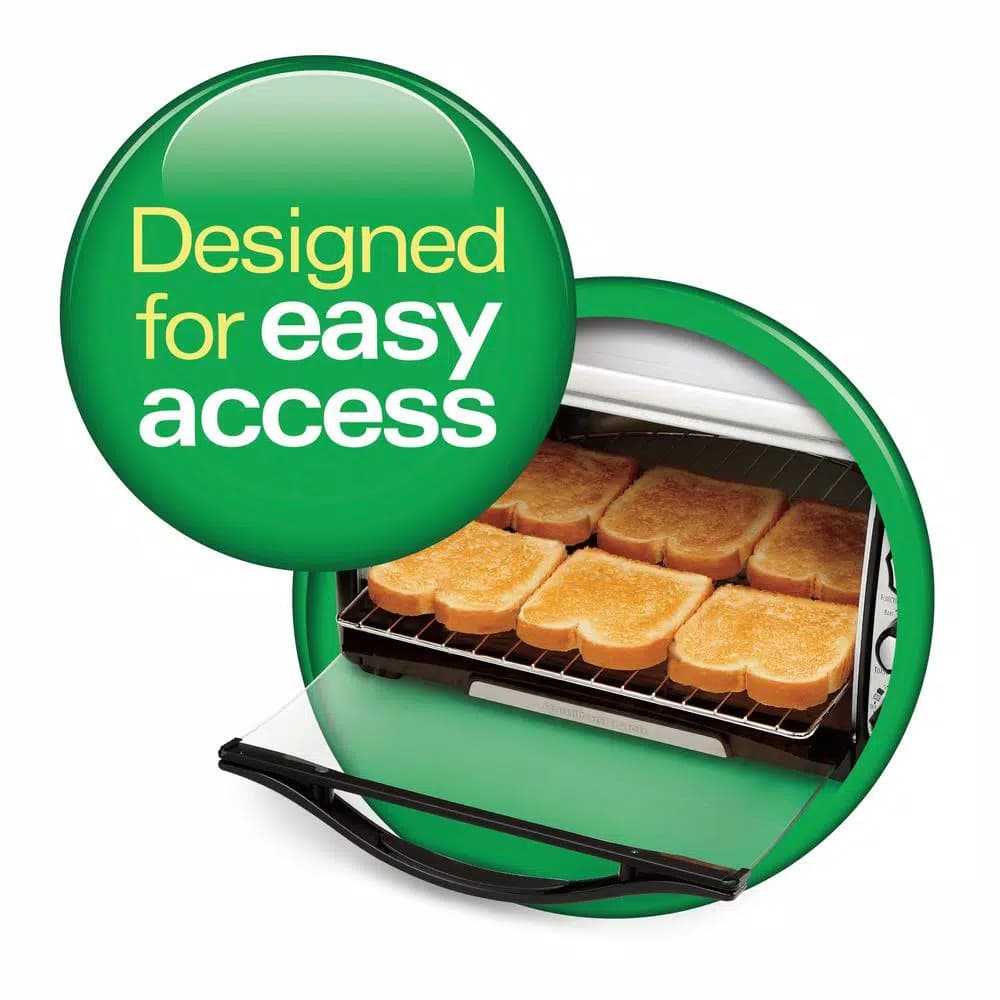 Hamilton Beach 6-Slice Black Toaster Oven with Toast, Bake, and Broil Settings