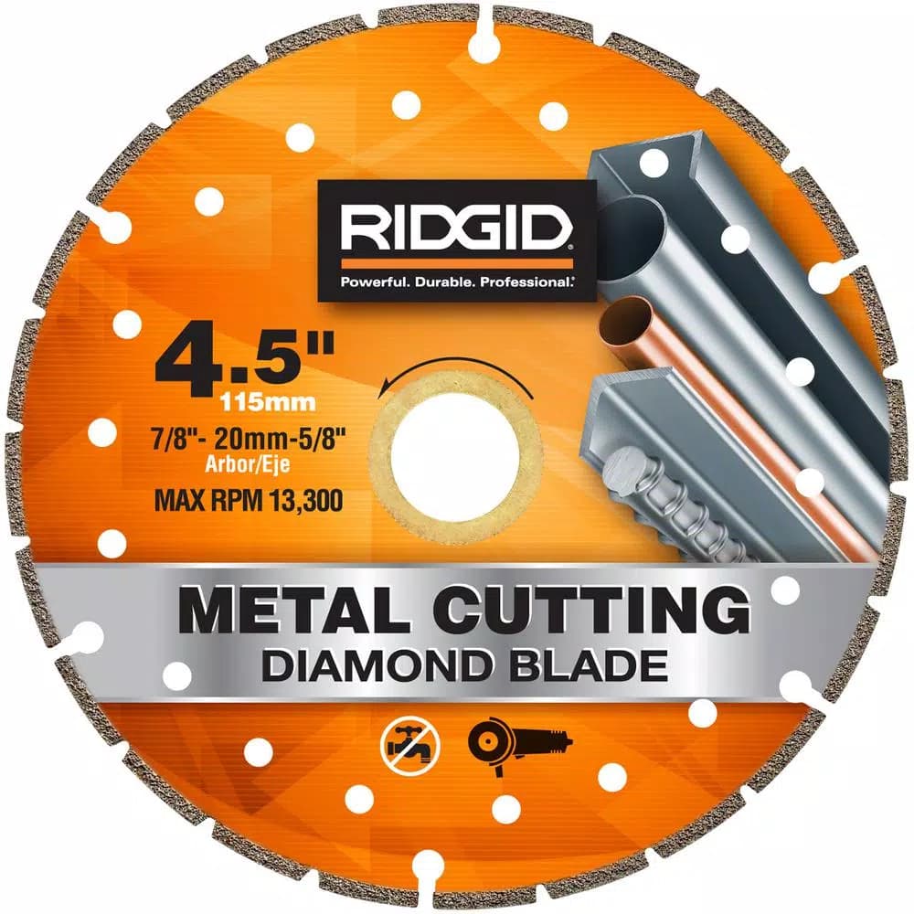 RIDGID 4.5 in. Diamond Cut Metal Cutting Blade for Angle Grinders