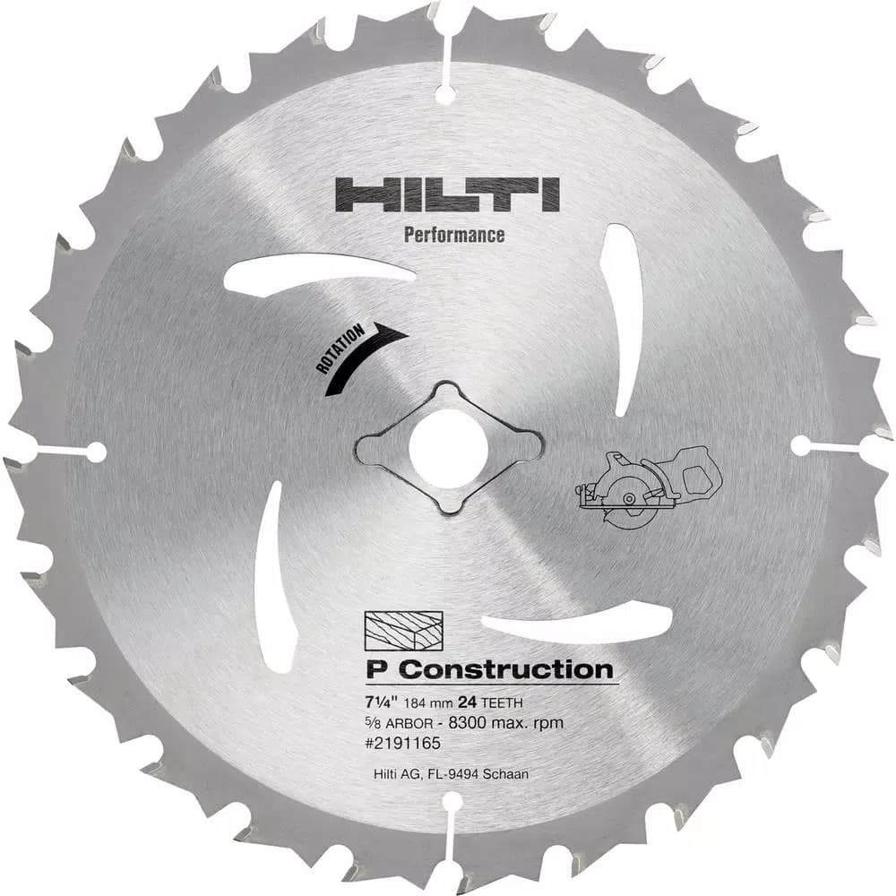 Hilti 7-1/4 in. 24-Teeth Wood Construction Circular Saw Blade, 50-Pack