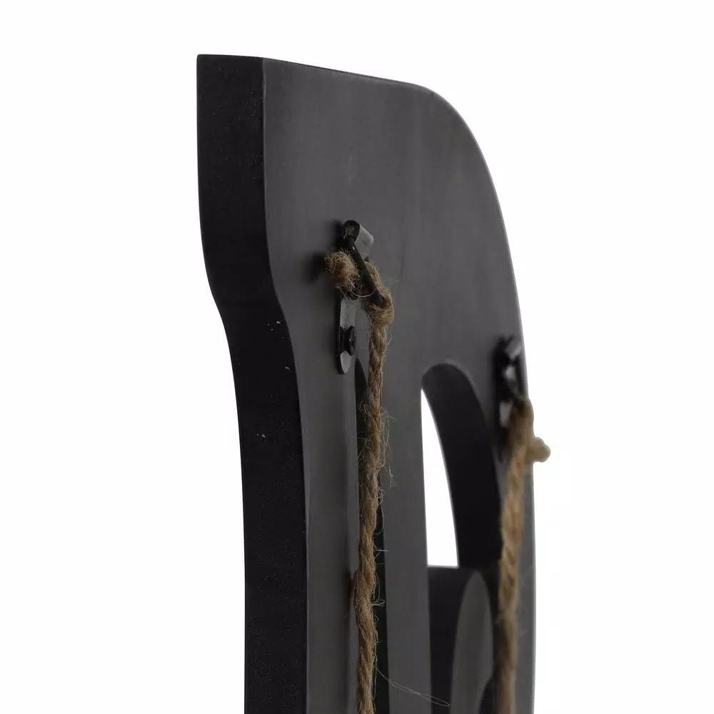 Decor Therapy 20 in. Black Script Letter A Matte MDF Wall Decor