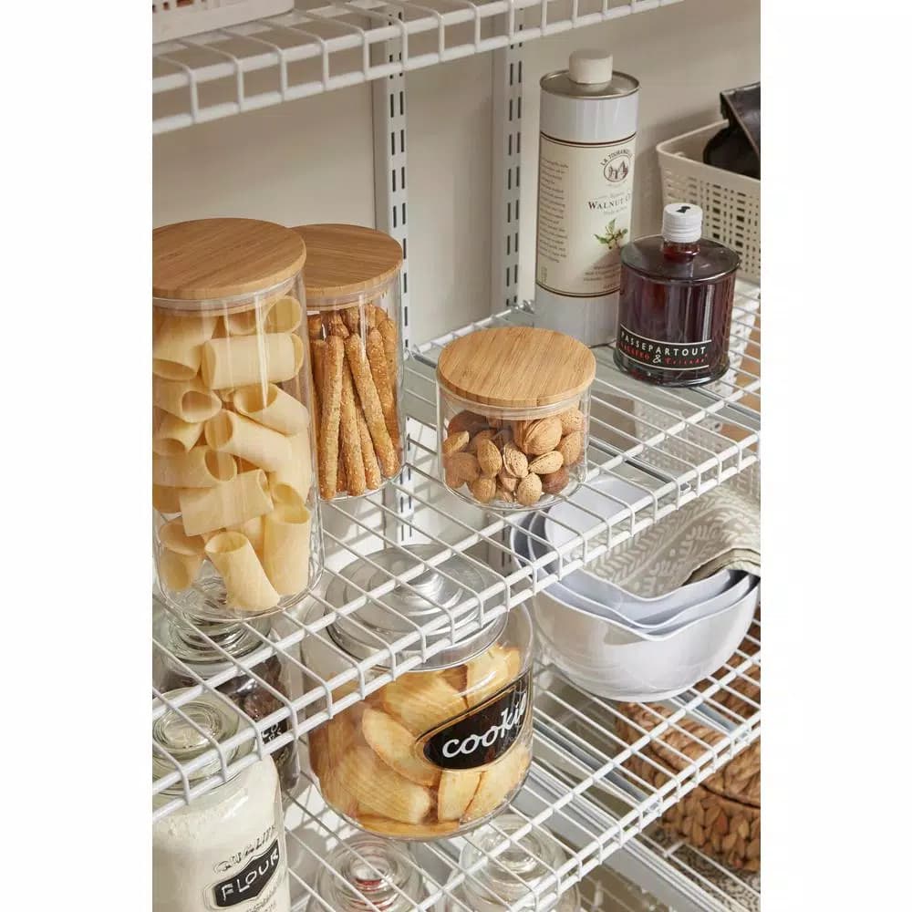 Home Basics 3-Piece Glass Canister Set, 35 oz., 45 oz., and 53 oz. Kitchen Storage Jars