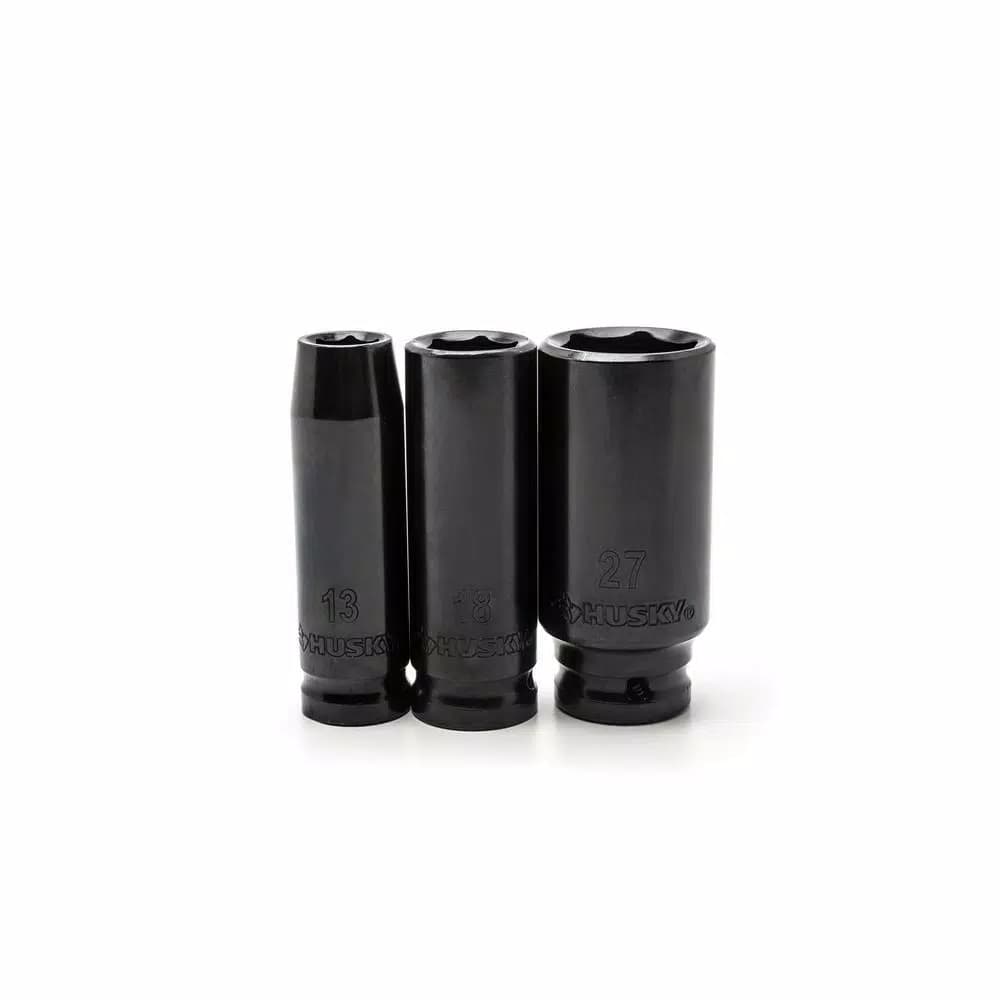 Husky 1/2 in. Drive Metric Deep Impact Socket Set, 13-Piece