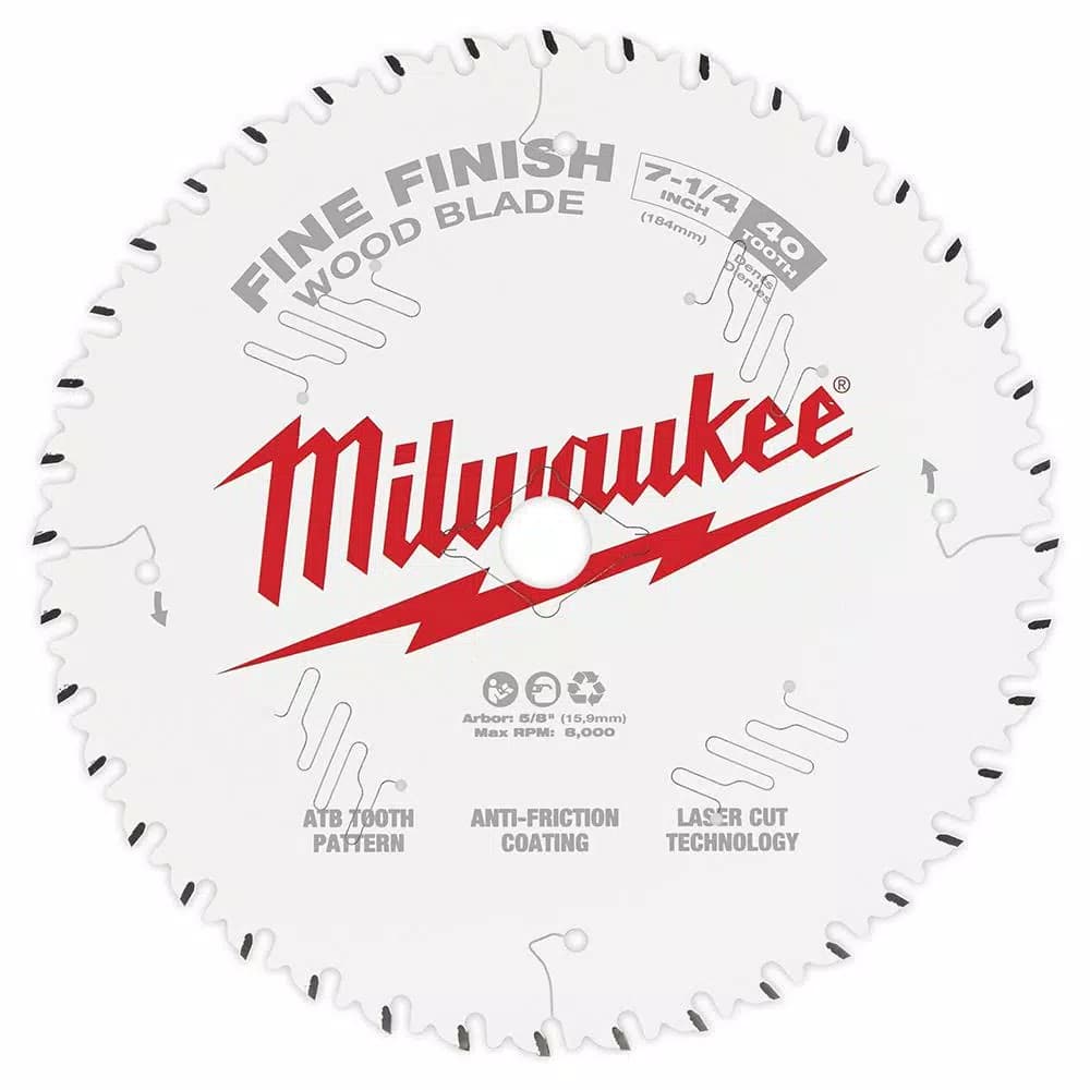 Milwaukee 7-1/4 in. 40-Tooth Fine Finish Circular Saw Blade