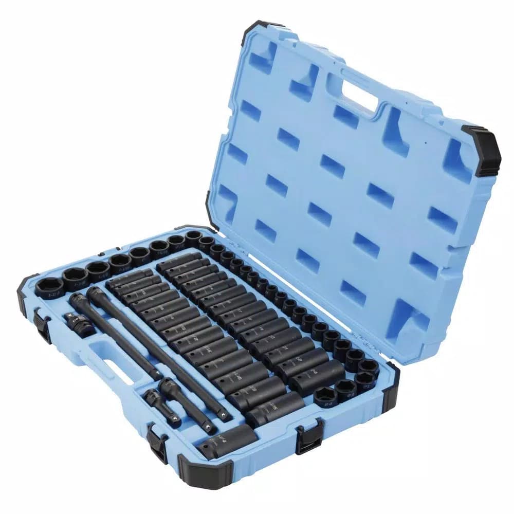 Capri Tools 61-Piece 1/2 in. Drive SAE/Metric Master Impact Socket Set with Extensions & Universal Joint