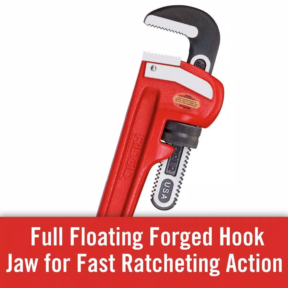 RIDGID 24 in. Heavy-Duty Straight Pipe Wrench, 3 in. Capacity
