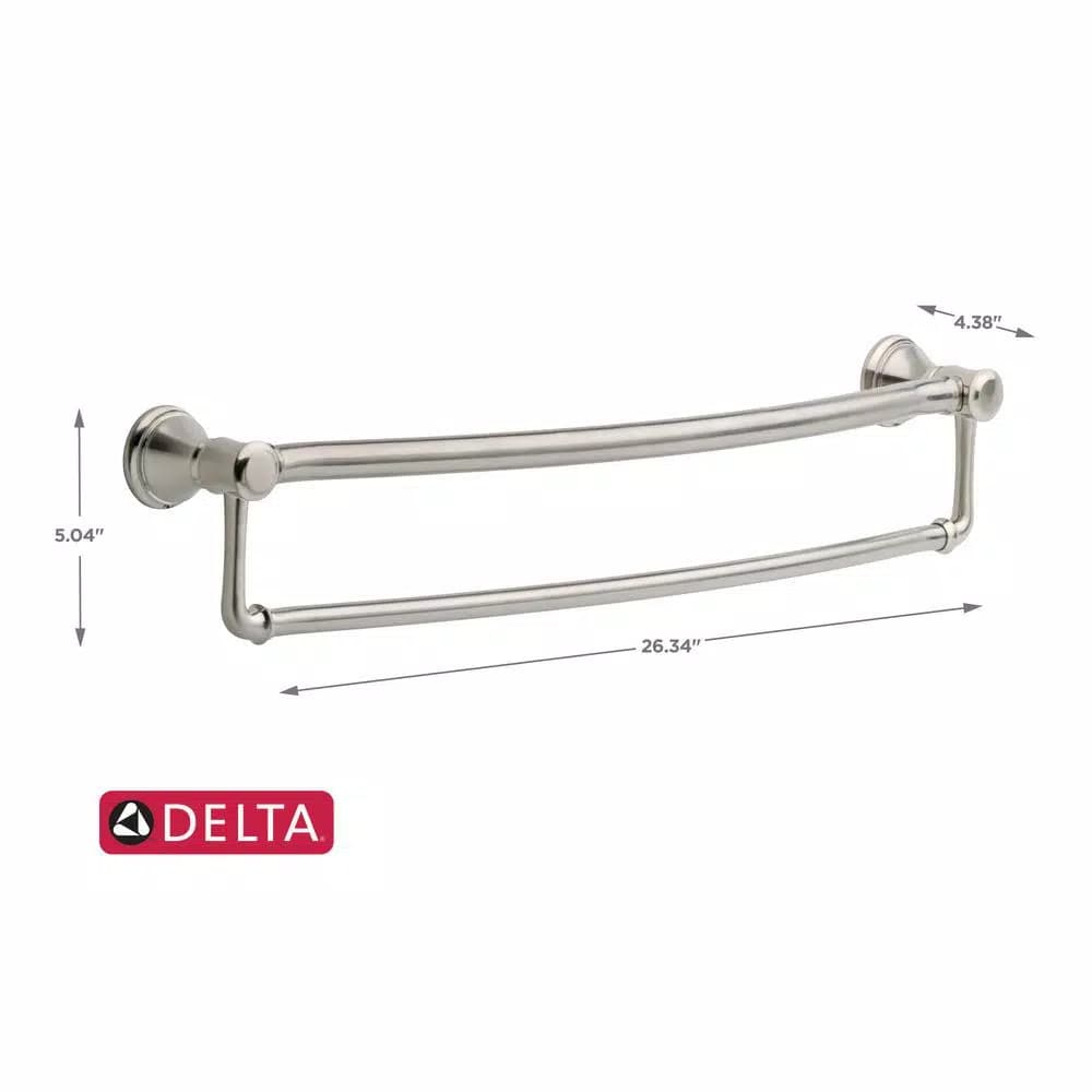 Delta Decor Assist Traditional 24 in. Towel Bar with Integrated Assist Bar, Stainless Steel