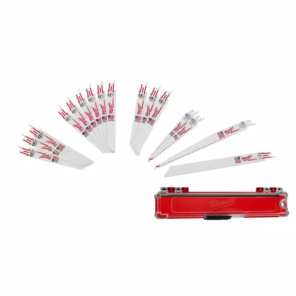 Milwaukee SAWZALL 16-Piece Bi-Metal Reciprocating Saw Blade Set for Wood and Metal