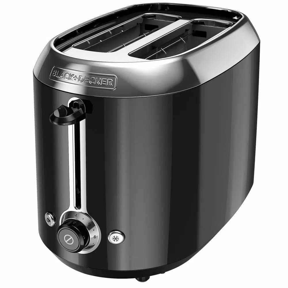 BLACK+DECKER 2-Slice Extra Wide Slot Toaster with Temperature Control, Black