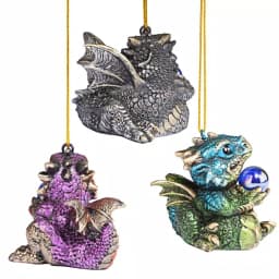 Design Toscano Three Dragon Virtues Gothic Holiday Ornament Set, 3-Piece thumbnail 3