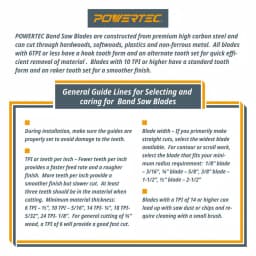 POWERTEC 93.5 in. x 1/2 in. x 6 TPI High Carbon Steel Band Saw Blade thumbnail 2