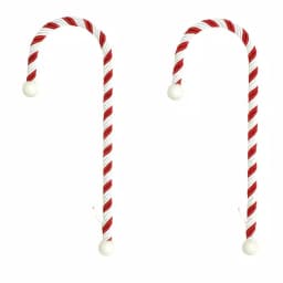 Haute Decor Candy Cane Stocking Holders (2-Pack) - Red and White Festive Mantel Decor thumbnail 1