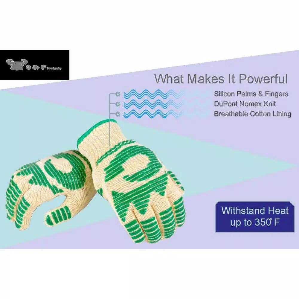 G & F Products DuPont Nomex and Kevlar Heat Resistant 5-Finger Oven Mitts