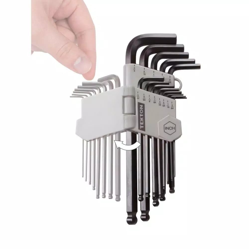 TEKTON 13-Piece Long Arm Ball End Hex Key Wrench Set, SAE Inch Sizes