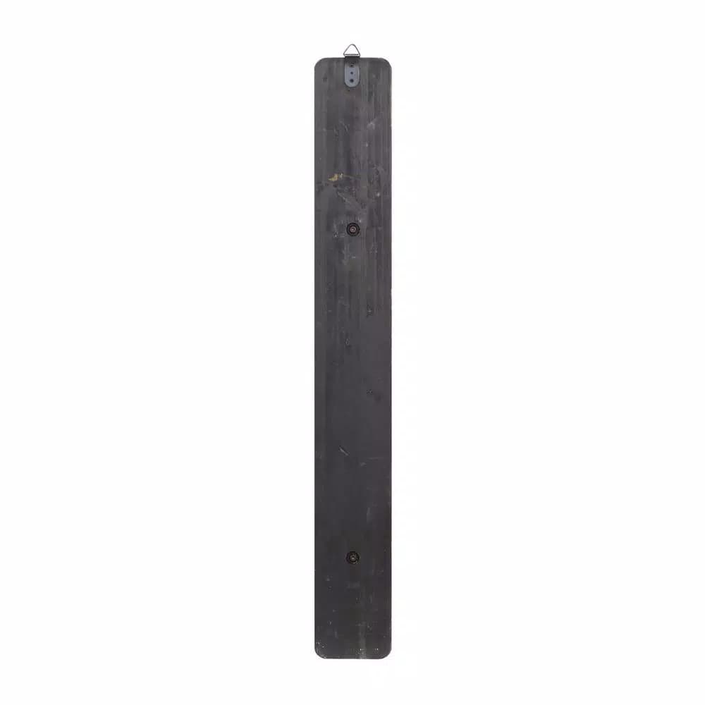 LITTON LANE 36 in. Scrolled Wrought Iron Wall Sconce Candle Holder with Glass Hurricane, Deep Bronze
